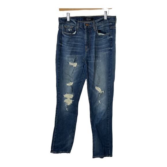 J Brand Jeans Distressed Caitland Slim Boyfriend Blitz Jeans Women's Size 27 - Picture 1 of 10